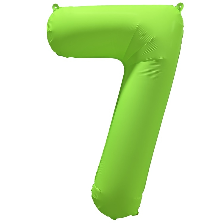 Шар Цифра "7" Неон Зеленый / Green (в упаковке)  