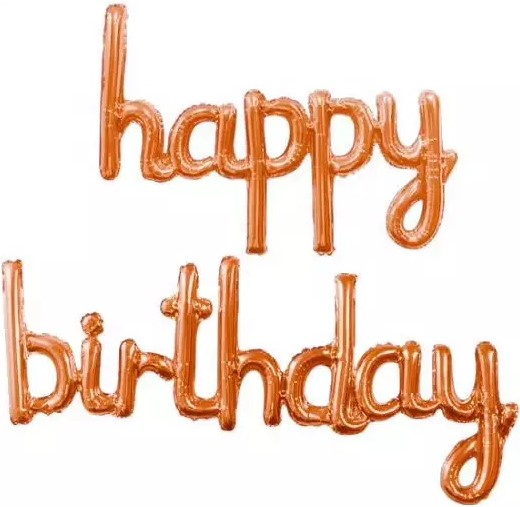 Набор шаров Мини-Надпись "Happy Birthday", Розовое Золото (в упаковке)