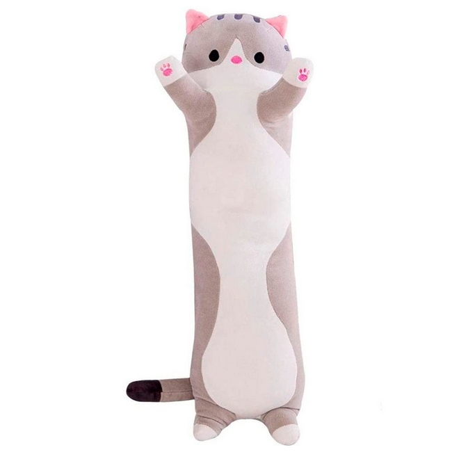 Мягкая игрушка-подушка "Кот батон" Серый